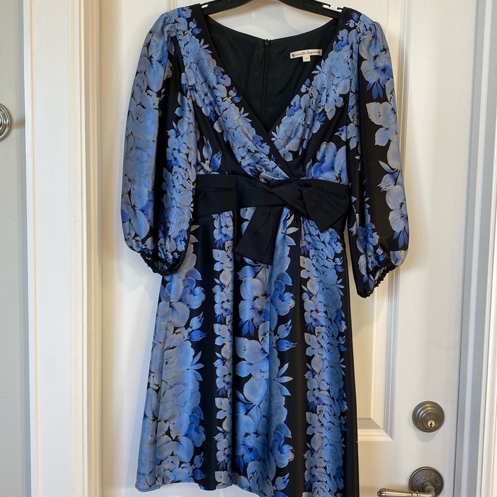 Nanette Lepore Blue & Black Silk Dress